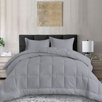 Elegant Comfort 3 pc 100% Cotton Down Alternative Comforter Set With Shams - Premium Hotel Quality