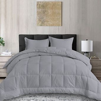 Elegant Comfort 3 pc 100% Cotton Down Alternative Comforter Set With Shams - Premium Hotel Quality