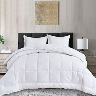Elegant Comfort 3 pc 100% Cotton Down Alternative Comforter Set With Shams - Premium Hotel Quality