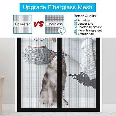 Magnetic Screen Door With Durable Fiberglass Mosquito Mesh Curtain