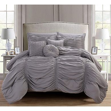 Elegant Comfort 10-pc Pleated Comforter Set - Includes 6-pc Sheet Set With Sided Storage Pockets