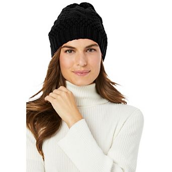 Woman Within Women's Plus Size Cable Knit Hat