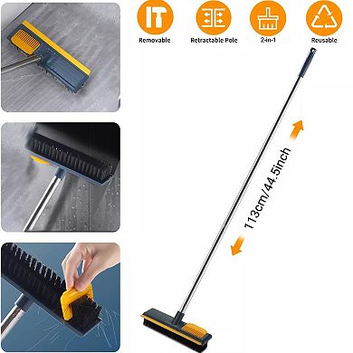 2 In 1 Floor Scrub Brush With Long Handle