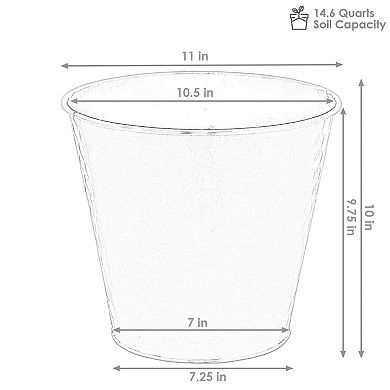 Sunnydaze Galvanized Steel Planters with Hexagon Pattern - White - Set of 4