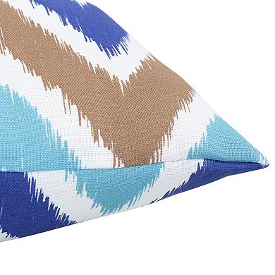 Sunnydaze Outdoor Square Tufted Back Cushion - 19 in - Beach-Bound Stripe