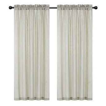 Kate Aurora 1 pc Moroccan Sparkle Rod Pocket Semi Sheer Voile Window Curtain Panel