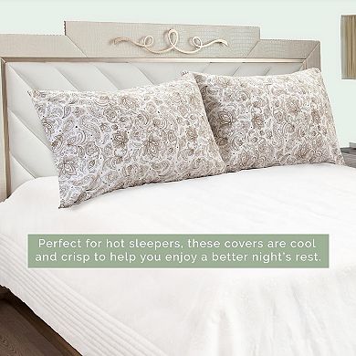 Elegant Comfort Luxury Soft Set Of 2 Printed Paisley Pattern Pillowcases
