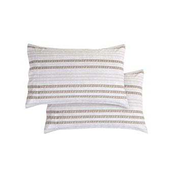 Elegant Comfort Luxury Soft Set Of 2 Traci Stripe Pattern Pillowcases