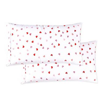 Elegant Comfort Luxury Soft Set Of 2 Valentina Heart Printed Pattern Pillowcases