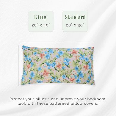 Elegant Comfort Luxury Soft Set Of 2 Floral Pattern Pillowcases