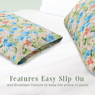 Elegant Comfort Luxury Soft Set Of 2 Floral Pattern Pillowcases