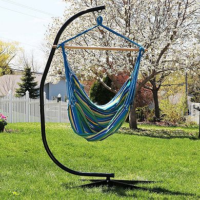 Sunnydaze Extra Large Cotton/Polyester Hammock Chair - Ocean Breeze