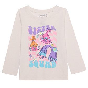 Girls 4-12 Jumping Beans® Trolls Sister Squad Long Sleeve Sparkle Graphic Tee
