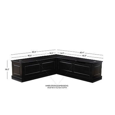 Linon Tobin Backless Breakfast Nook
