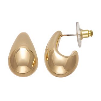 Nine West Puffy Teardrop Huggie Hoop Earrings