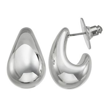 Nine West Puffy Teardrop Huggie Hoop Earrings
