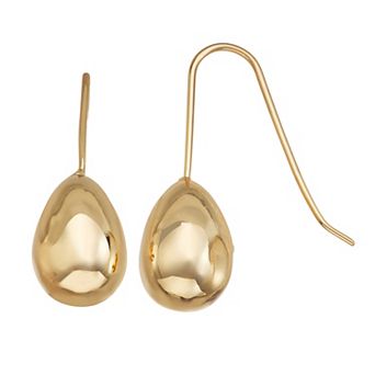 Nine West Gold Tone Puffy Droplet Earrings