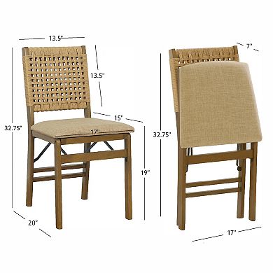 Linon Norway 2-Piece Rope Folding Chair Set