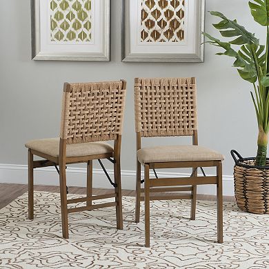 Linon Norway 2-Piece Rope Folding Chair Set