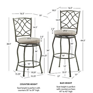 Linon Casey 3-Piece Adjustable Stool Set