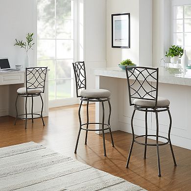 Linon Casey 3-Piece Adjustable Stool Set