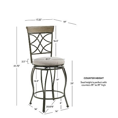 Linon Curves Metal Counter Stool
