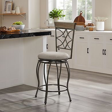 Linon Curves Metal Counter Stool