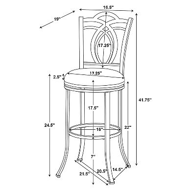 Linon Calif Metal Counter Stool