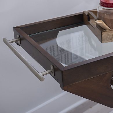 Linon Marlon Wood Rolling Bar Cart