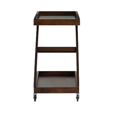 Linon Marlon Wood Rolling Bar Cart
