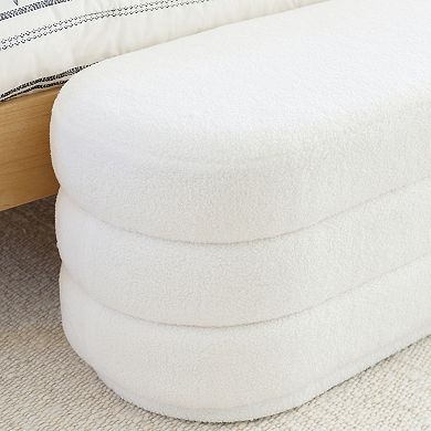Linon Lorilynn Oblong Sherpa Ottoman