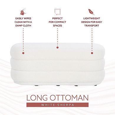 Linon Lorilynn Oblong Sherpa Ottoman