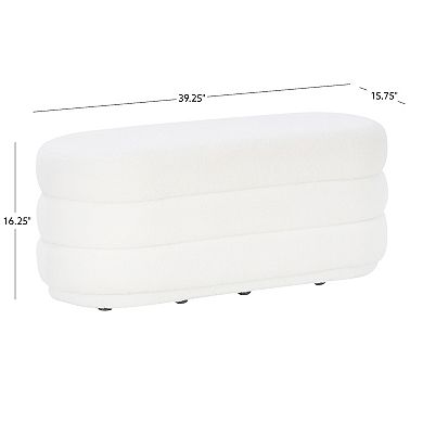 Linon Lorilynn Oblong Sherpa Ottoman