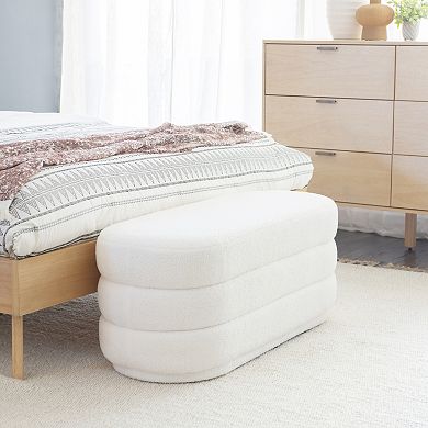 Linon Lorilynn Oblong Sherpa Ottoman