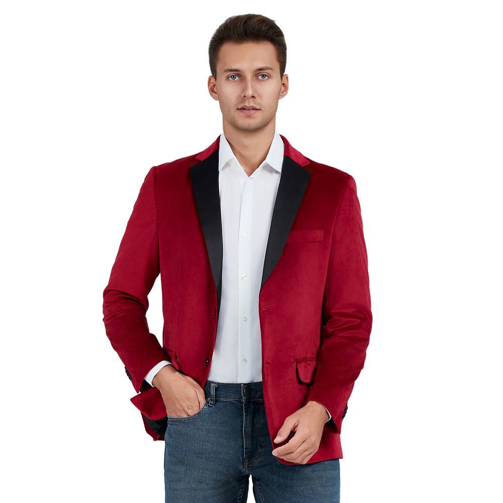 Velvet Regular Fit Sports Coat Wine main image 0