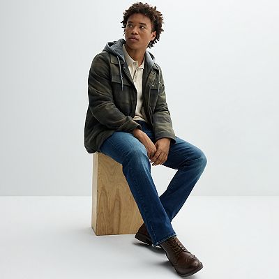 【サイズL】LASER FADE STANDARD STRAIGHT DENIM Men's Lazer Straight Fit Jeans