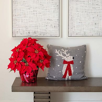 nearly natural 19-in. Artificial Lush Poinsettia Arrangement