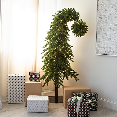 nearly natural 7-ft. Holiday Green Santa’s Hat Christmas Tree