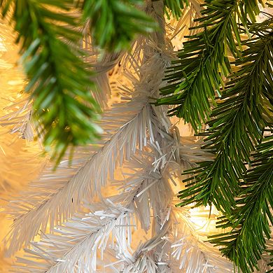 nearly natural 7-ft. Holiday Green & White Santa’s Hat Christmas Tree