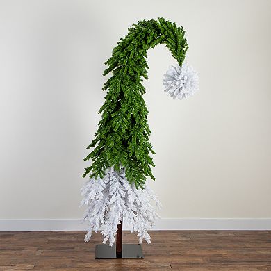 nearly natural 9-ft. Holiday Green & White Santa’s Hat Christmas Tree