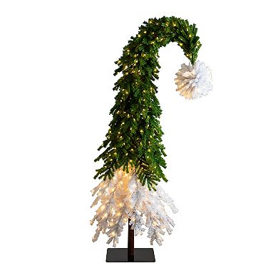 nearly natural 9-ft. Holiday Green & White Santa’s Hat Christmas Tree