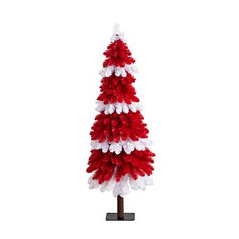 nearly natural 5-ft. Pre-Lit Artificial Peppermint Christmas Tree
