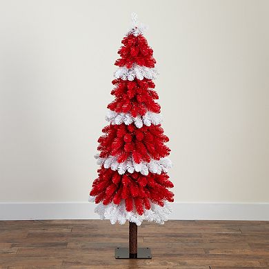 nearly natural 5-ft. Pre-Lit Artificial Peppermint Christmas Tree