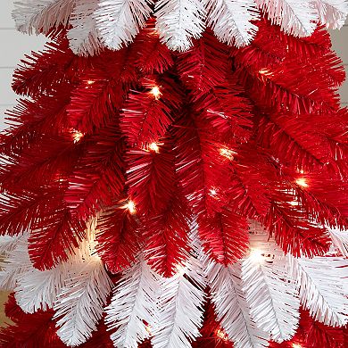nearly natural 5-ft. Pre-Lit Artificial Peppermint Christmas Tree