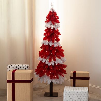 nearly natural 5-ft. Pre-Lit Artificial Peppermint Christmas Tree