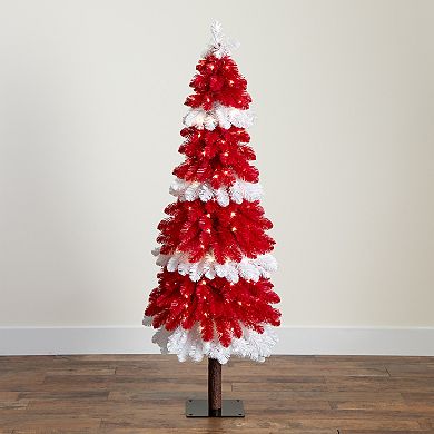 nearly natural 5-ft. Pre-Lit Artificial Peppermint Christmas Tree