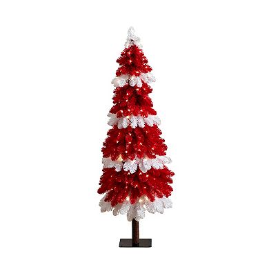 nearly natural 5-ft. Pre-Lit Artificial Peppermint Christmas Tree