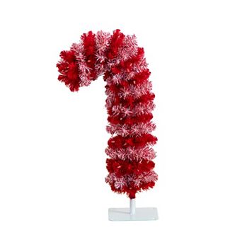 nearly natural 30 in Pre-Lit Artificial Candy Cane Christmas Tree