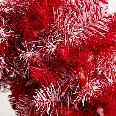 nearly natural 30-in. Pre-Lit Artificial Candy Cane Christmas Tree
