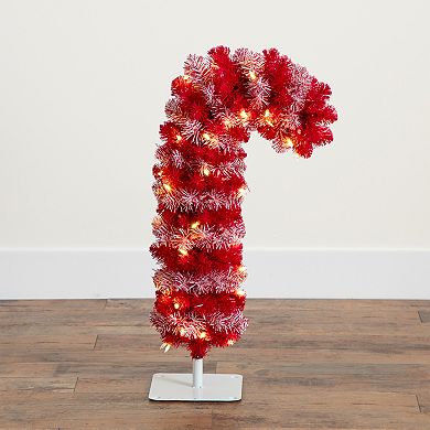 nearly natural 30-in. Pre-Lit Artificial Candy Cane Christmas Tree